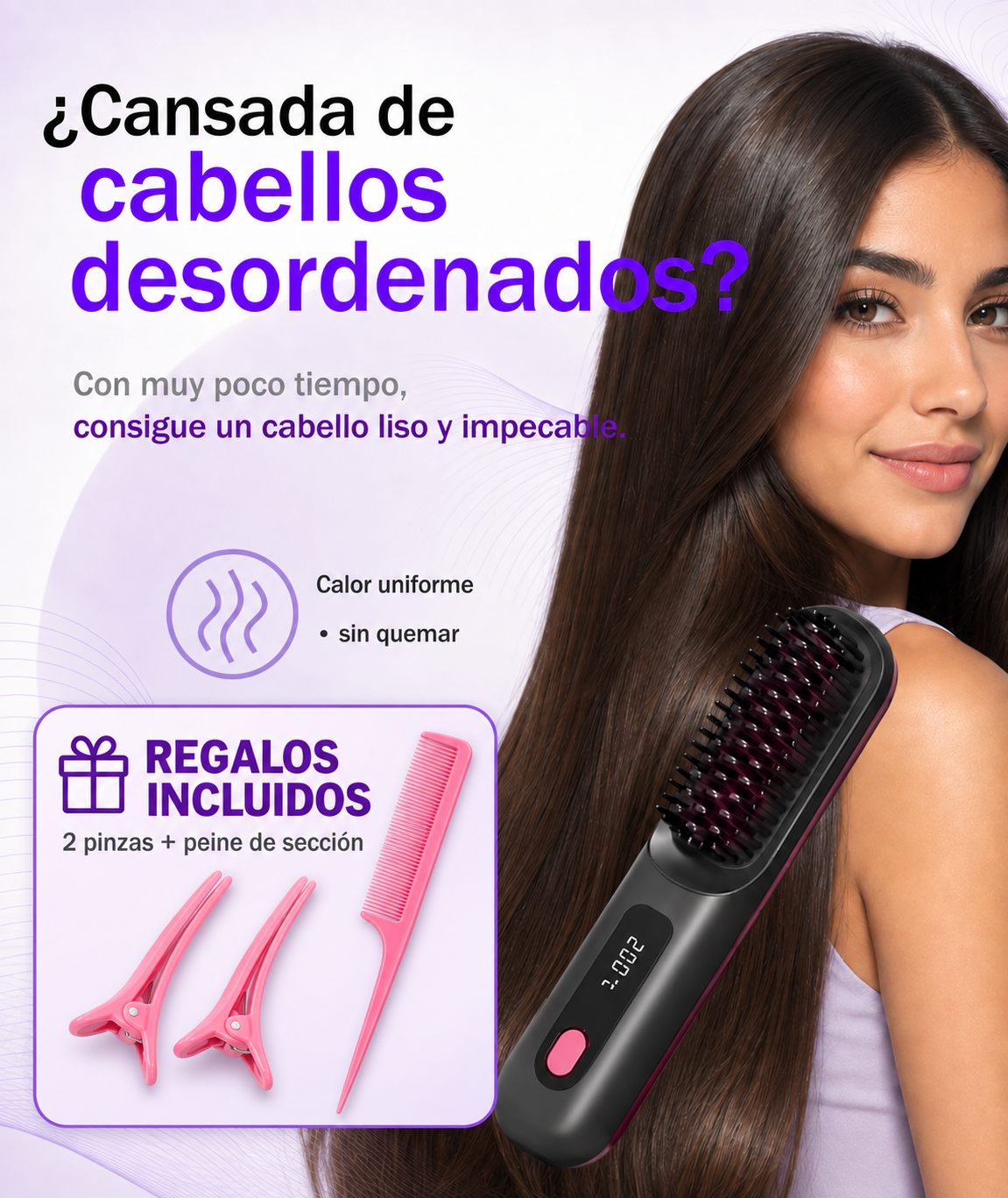 Velisé — Cepillo Alisador Inalámbrico